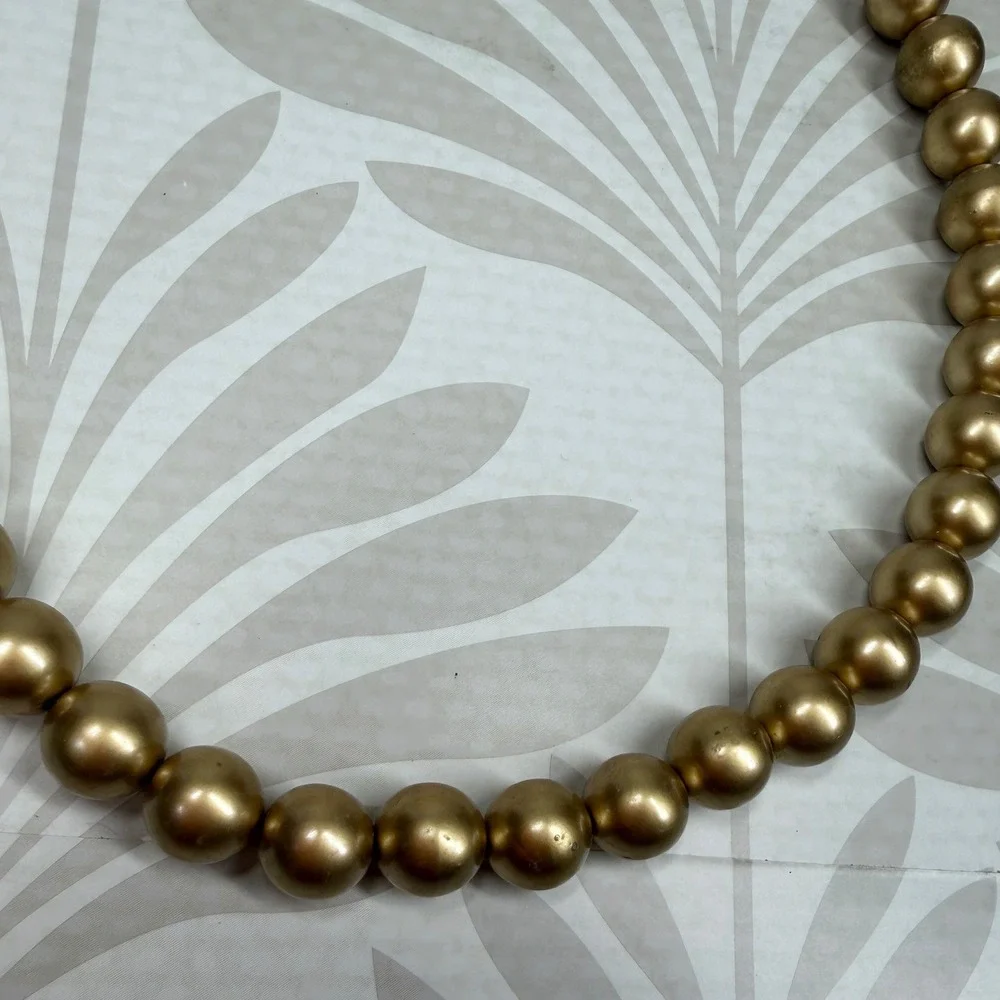 Richelieu Vintage Gold Faux Pearl Strand Necklace Choker Clasp 18 Inch 60s